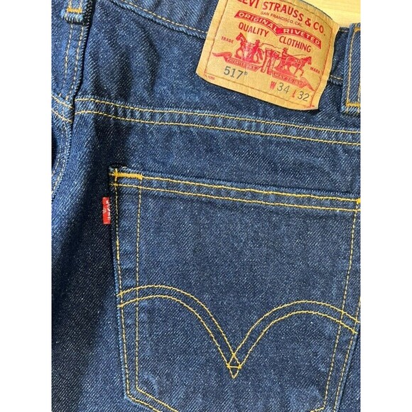 Levi's 517 Boot Cut Denim Blue Jeans 34x32 - Picture 7 of 10